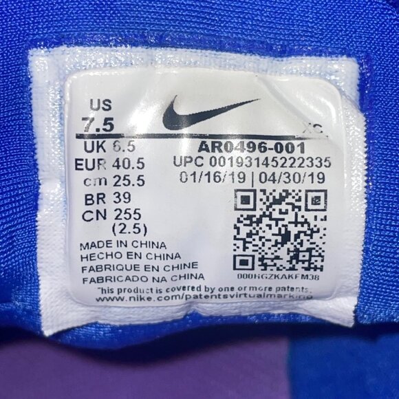 Nike Zoom Men’s Blue & Purple Mesh Lace-Up Athletic Vapor X Shoes Size 7.5 main image 9